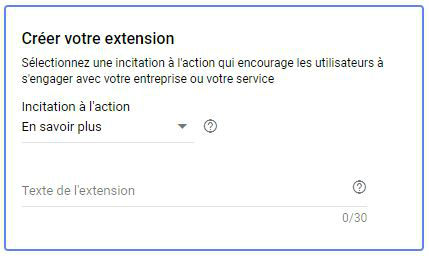 création de l'extension d'annonce